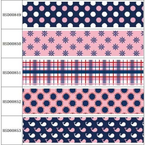 22MM 25MM 38MM 50MM 75mm Printed Pattern on Grosgrain Ribbon for diy ribbon