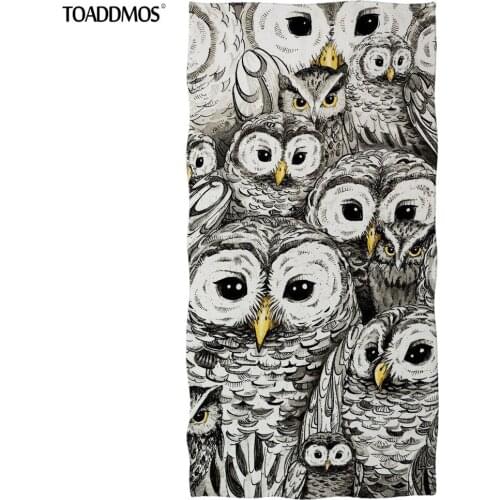 TOADDMOS Cute Cartoon Owl Design Bath Towel Comfort Soft Face Hair Absorbent Towel Quick Dry Towel for Kids Adults Shower Towel