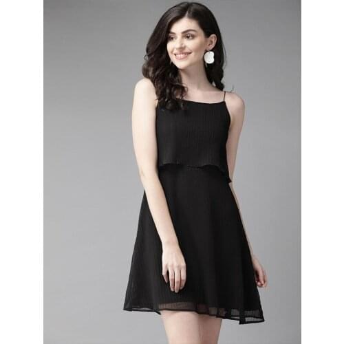 Simple Spaghetti Straps Square Above Knee Short Black Evening Dresses Side Zipper Dew Shoulder 2021 New Design Fashion Gown