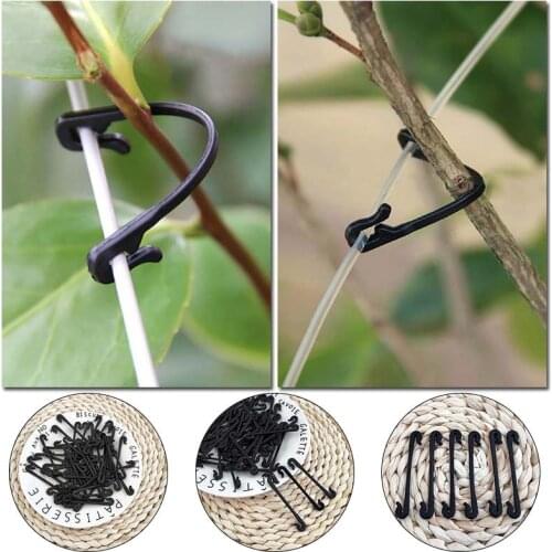 50pcs Vines Fastener Tied Buckle Hook Grape Vines Vegetable Grafting Clips Plant Strapping Clips For Greenhouse Garden Supplies
