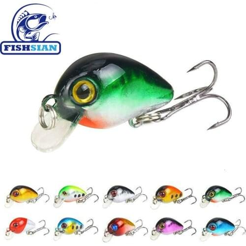 FISHSIAN MINI crankbait fishing lures 1.6g Isca Artificial Fishing Lures Bait Crankbait Swim Fish Bait Hard Bait Fishing Tackle