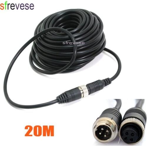 20m 65FT 4Pin Video Extension Cable Wire For Car Bus Truck Reversing Rear View Camera Motorhome Vehicle Backup Monitor 20pcs/lot
