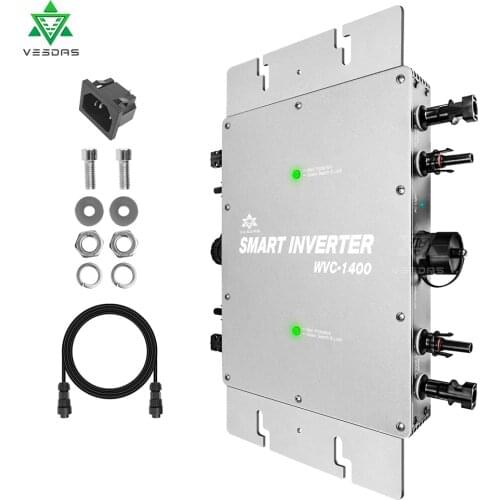 High Quality 1400W MPPT Micro Solar Inverter 30V 36V On Grid Tie Inversor Pure Sine Wave Voltage Converter 110V 220V AC Output