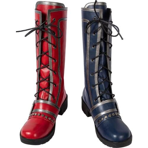 Adult Women Suicide Quinzel Boots Cosplay Costume Fancy Halloween Masquerade Feet Accessories