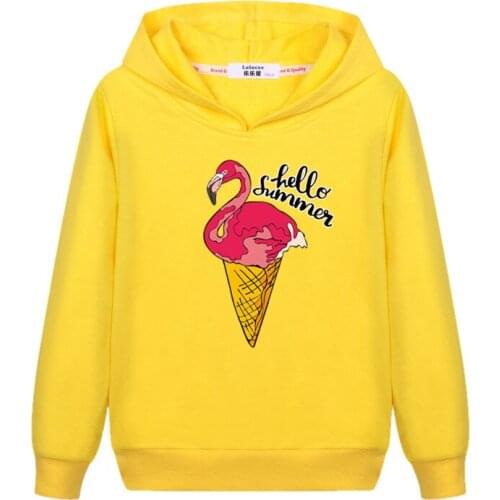 Flamingo funny design girls hoodies Aimi Lakana kids long sleeve fashion pullover girls thin cotton autumn sweatshirt children costumes
