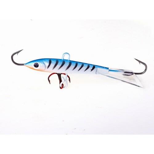 1PCS 8.3CM 18g fast sinking action Winter Fishing Lure Ice Fishing Jig Bait Carp Fishing hooks Lead Hard Lure 10# Red hook