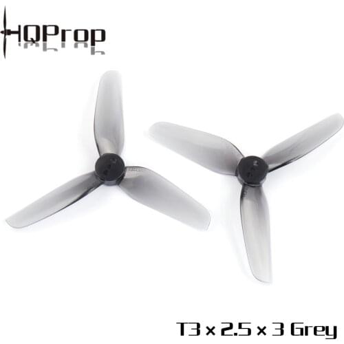 2Pairs HQPROP T3X2.5X3 Grey 3025 3-Blade PC Propeller for RC FPV Racing Freestyle 3inch Cinewhoop Ducted Drone Replacement Parts