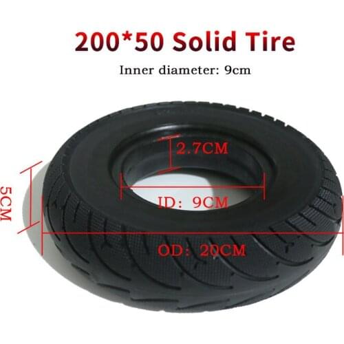 200x50 Solid Tyre 8 Inch Tubeless Tyre 200*50 Durable Explosion-proof Tire 8"wheel Tire for Electric Scooter Replacement Parts