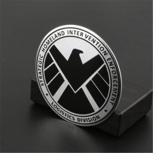 7.5cm Aluminium Alloy Metal Trail Rated round for AGENTS OF SHIELD Emblem Badge For Car Motorcycle Car Styling Stickers