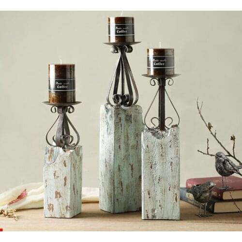 American rustic retro handicraft candlestick home decor creative lantern vintage candler bar and cafe decorative candlestick