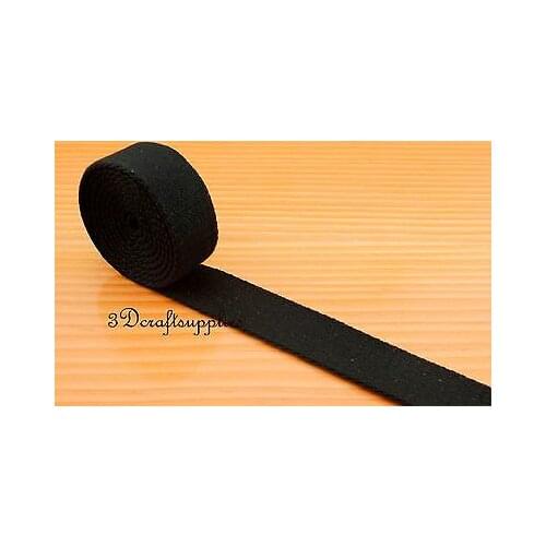 5 yards 1 inch( 25 mm ) heavy weight cotton webbing key fob strap black ZC5