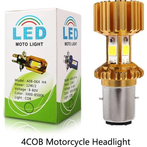 NHAUTP 1Pcs 2400LM H6 BA20D LED Motorcycle Headlights White 6000K Super Bright Motor Bulb For Scooter Motorbike Head Lamp 12-80v