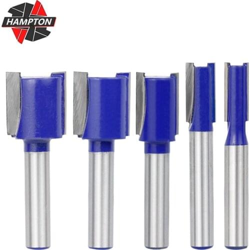 Hampton Tenon Milling Cutter 8mm Shank Straight End Mill Double Flute Trimmer Cleaning Router Bits Wood Router Bits