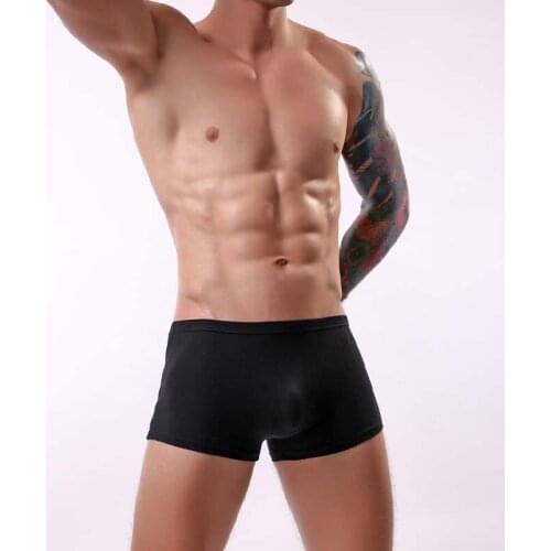 Cotton Boxer Men Underwear U Convex Cotton Underwear Sexy Low Waist Solid Pouch Breathable Shortbox Men Underpants Lingerie Male