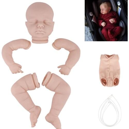 Toy LouLou Blank Kit Realistic Newborn 22Inch 56CM Reborn Doll Fabric Body DIY Reborn Bebe Parts Unpainted Kit