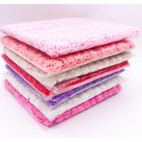 New (144pcs/lot) 2cm head Multicolor PE Rose Foam Mini Flower Bouquet Solid Color/Scrapbooking Artificial foam Rose Flowers