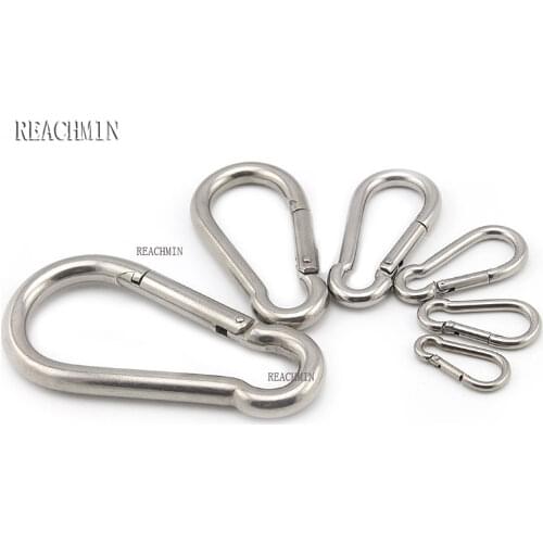AISI 304 Stainless Steel M4/5/6/7/8/9/10/12 304 Carabiner Snap Hook Key Hook Hiking Camping Hook