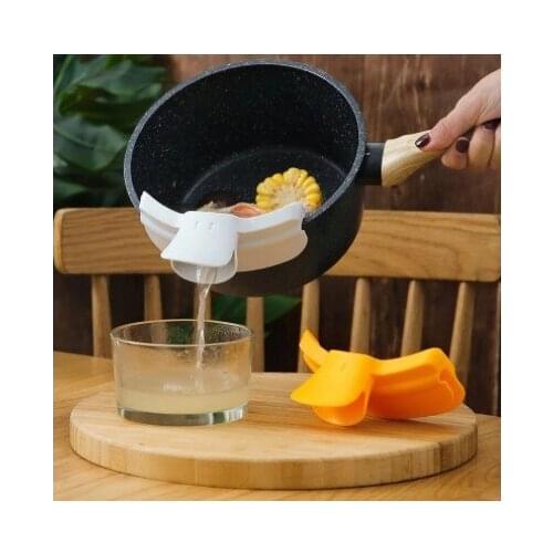 Duckbill Pots Round Edge Funnel Round Mouth Edge Deflector Duckbill Soup Pourer Kitchen Tools Kichen Accessories