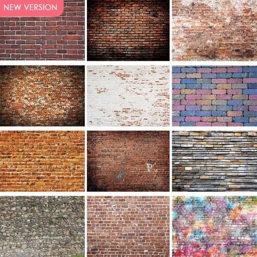 Brick Wall Theme Portrait Photography Backgrounds Food Baby Portrait Decor White Brown Wooden Cement Backdrops For Photo Studio