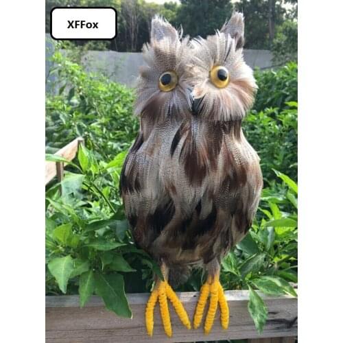 Creative simulation brown owl model foam&feathers owl bird doll gift about 38cm xf2455