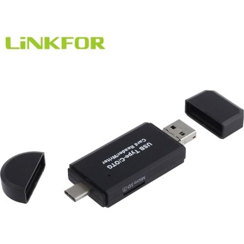 LiNKFOR High-speed Universal USB Type C SD/Micro SD/TF Card Reader With 3 connectors OTG for Computer