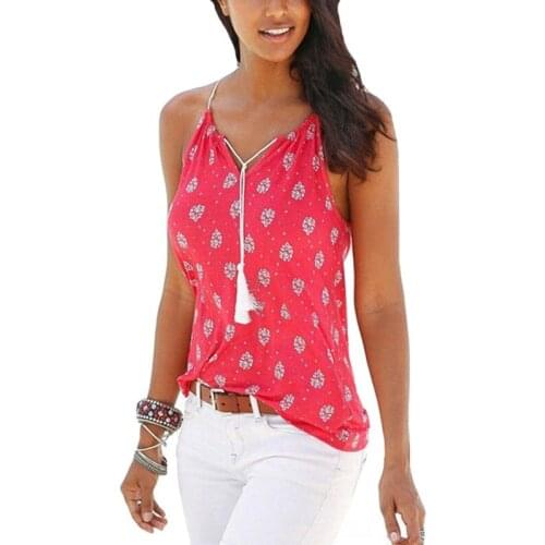 YSDNCHI Women Tank Top Summer Camis Girl New Summer Printing Spaghetti Strap Casual Loose Vest Singlets Printed