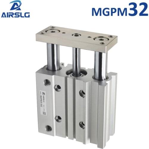 MGPM32 bore 32mm Compact guide Thin cylinder Three axis pneumatic guide rod air cylinder MGPM32-25Z MGPM32-50Z