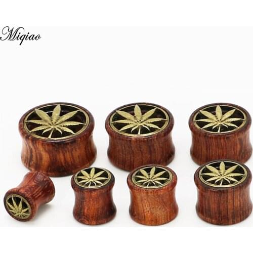 Miqiao 2pcs Hollow Wood Ear plugs Piercing Body Jewelry Flesh Tunnels Saddle Ear Gauges Expander 8-20mm