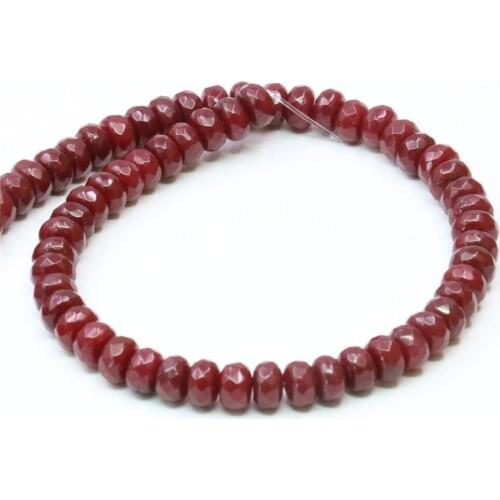 Fashion Natural Stone Red Rubys Jades 5x8mm Abacus Shape Faceted Loose Beads Women Jewelry Accessories DIY Necklace 15inch Y689