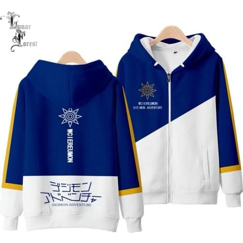 Degimon 3D Printing Men/Women Autumn Fashion Japanese Anime Zipper Hoodies Sweatshirt Long Sleeves Pollover Plus Size