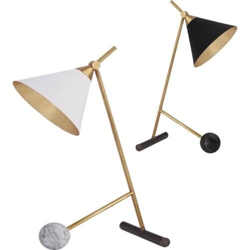 Post Modern Marble Ball Table Lamp Funnel Horn Designer Desk Lamp for Living Room Bedroom Bed Lamp Home Decor Standing Lamp