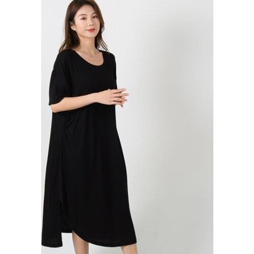 Breathable Modal Cotton Sleepwear Sleepshirt Casual Loose Nightgowns For Women Summer Long Dress Ladies Nightshirt 80 kg Wear