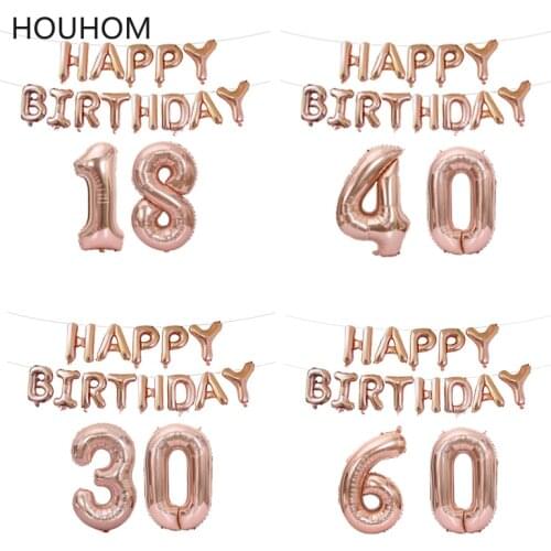 New 60 50 30 18 Years Old Birthday Balloon Letter Number Inflatable Baloon Birthday Party Decoration Adult Happy Birthday Ballon
