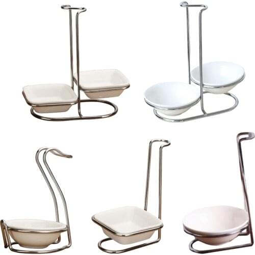 Stainless Steel Spoon Rest Holder Long Handle Vertical Saving Soup Ladles Holders Ladle Rest Soup Ladle Holder