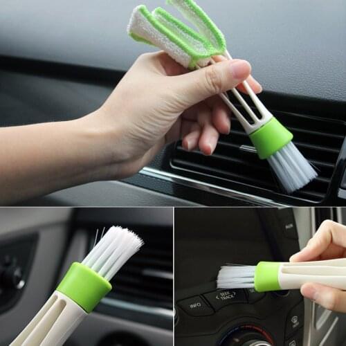 Portable Double Ended Car Air Vent Slit Cleaner Brush Dusting Blinds Keyboard Cleaning Brushes B1