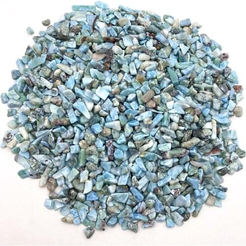 Drop Shipping 50g 9-15mm Natural Larimar Gravel Polished Rock Crystal Tumbled Crystal Chip Home Decor Natural Stones and Crystal