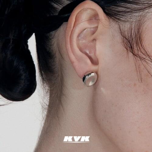 KVK Earrings 2021 New Tide High Sense Earrings Female Simple Allergic Earrings ins Cold Wind Jewelry