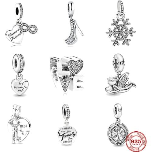 2020 new free shipping my beautiful wife family best friend angel charm fit original Pandora charms silver 925 bracelet X036
