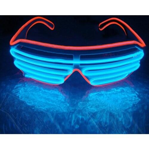 LED Sunglasses Flashing EL Wire Luminous Light Up Neon Glasses Costumes Party Decorative Lighting Activing Props Gifts Y NSV775