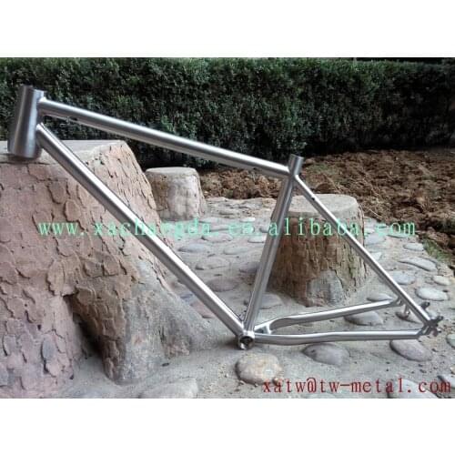 Titanium mtb bike frame with taper head tube and internal routing