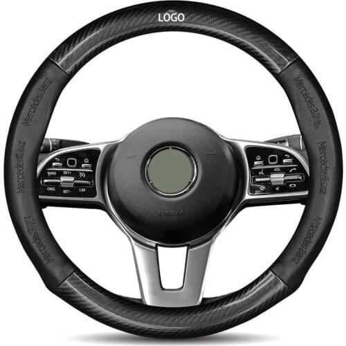 Carbon Fiber Cow Leather Car Steering Wheel Cover For Mercedes Benz C Cla W210 204 W209 W205 124 W211 W220 W212 W202 203 W177