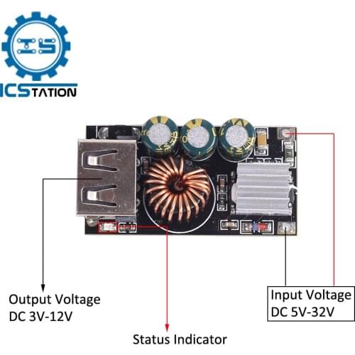 QC 3.0 5-32V USB DC-DC Buck Converter Mobile Phone Quick Charge Circuit Board Step Down Module Compatiable FCP Qualcomm ViVo