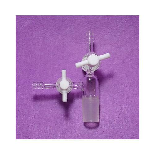 Vacuum Transfer Adapter, with 2 PTFE Stopcocks,24/29 Joint, Lab Glass