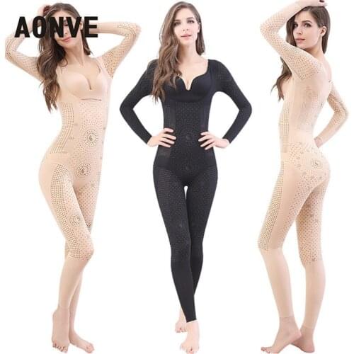 Aonve Waist Trainer Sexy Lingerie Womens Paties Boby Shaper Reduing Shapers Tummy Shaper Anion Long sleeves Bodysuit Plus Size