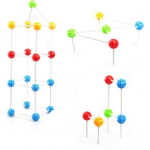 4colors ball 36pcs+pole Kids Puzzle Toy Game Educational baby toys for children model toy parts scientific physics experimental