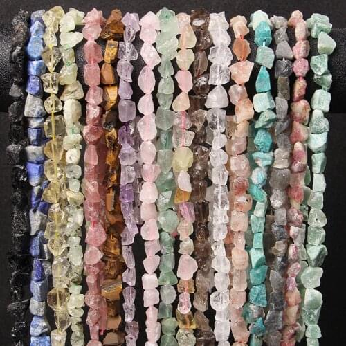 20pcs/lot Natural Freeform Raw Stone Rough Fluorit Amethysts Tourmalin Lapis Lazuli Smoky Crystal Nugget Mineral Beads Jewelry