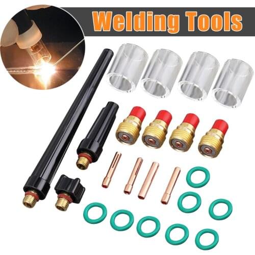 23PCS TIG Welding Torch Collet Gas Lens #10 Pyrex Glass Cup Kit For WP-9/ 20/ 25