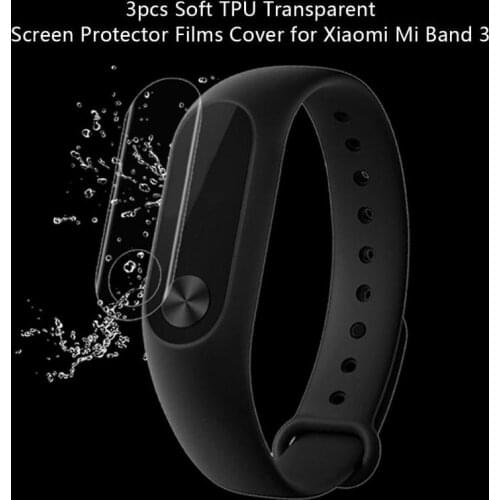 3pc Smart Band Screen Full Cover Films Protector for Xiaomi Mi Band 3 Smart Wristbands Soft TPU Transparent Screen Protection