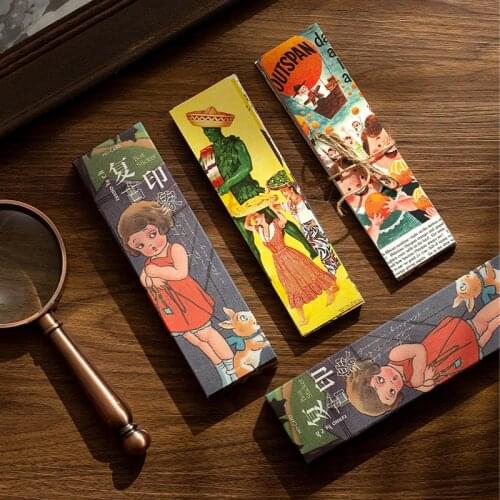 30 Pcs/Set Retro Impression Series Paper Bookmark Character illustration Book Reader Page Markers Gift Stationery