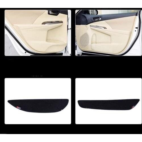4pcs Fabric Door Protection Mats Anti-kick Decorative Pads For Toyota Camry 7th 2012-2015